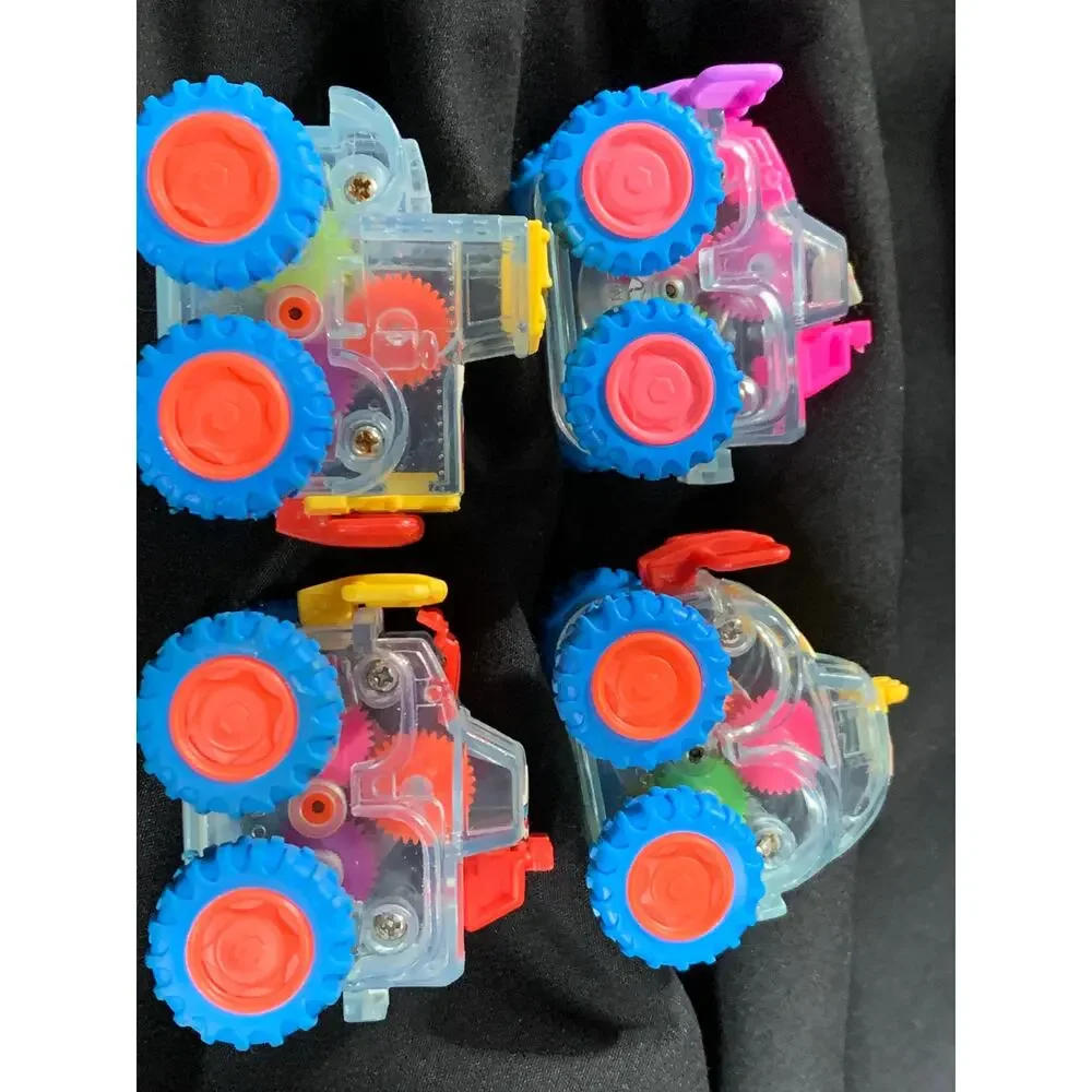 1997 Subway Clear Gears Lot 4 Vintage Kids Meal Toys Goin Buggy Tromper Truck